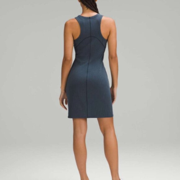 NWT Lululemon Ribbed Softstreme Slim-Fit Dress in True Navy Size 12 - Picture 2 of 6